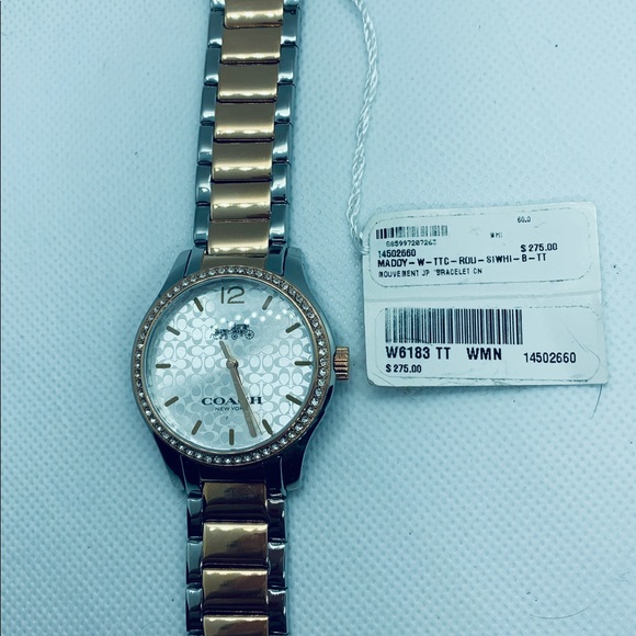 NEW COACH MADDY TWO TONE SILVER/RG LADY WATCH - Picture 1 of 4